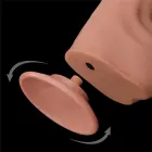 LoveToy King Sized Sliding Skin Dual Layer Dong – realistiškas dildo – TPE – kūno spalvos – 29,2 cm — Nuotrauka 16