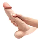 b-Vibe Slipskin išlenktas dildo – 22.3 cm (8.8″) – kūno spalva Photo