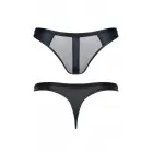 Men's Mesh and Wet Look Thong – Black – S — Photo 2