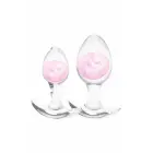 Cosmic Glams 2-Piece Kit – liquid silicone anal trainer set with sparkling glass marble – pink — Photo 2