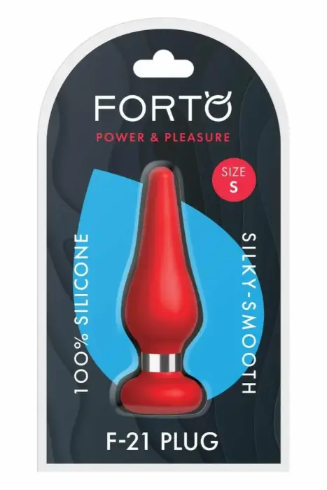 FORTO F-21 Tear Drop silikona anālais spraudnis – S – sarkans