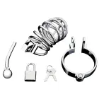 Blueline Stainless Steel Cage with Perineal Extension – 10.5 cm (4.1″) – Silver — Photo 4