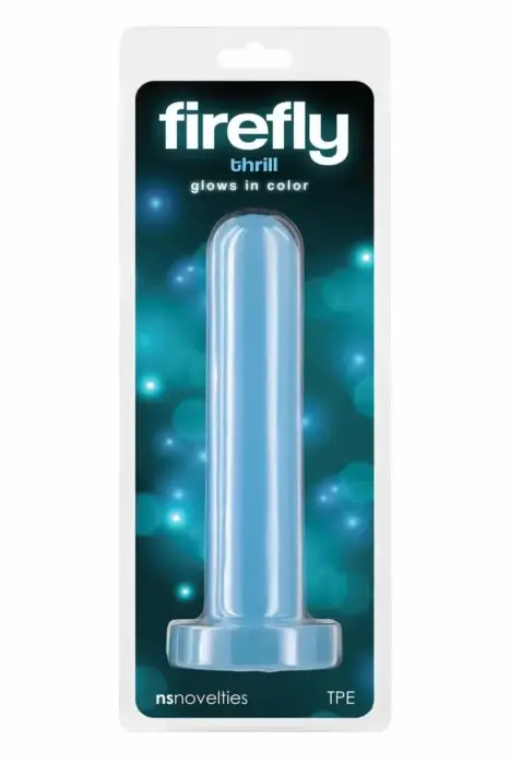 FIREFLY THRILL – светящийся в темноте фаллоимитатор с присоской – синий – 15,5 см