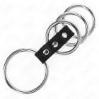 KINK Adjustable Stainless Steel Ring Set with Leather Connector, 4 Sizes — Photo 4