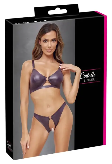 Cottelli Lingerie krūštura un biksīšu komplekts wetlook – violets – S