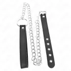 KINK ādas gredzens ar 60 cm metāla ķēdi un regulējamu ādas siksnu 21.5x2 cm – melns — Foto 3