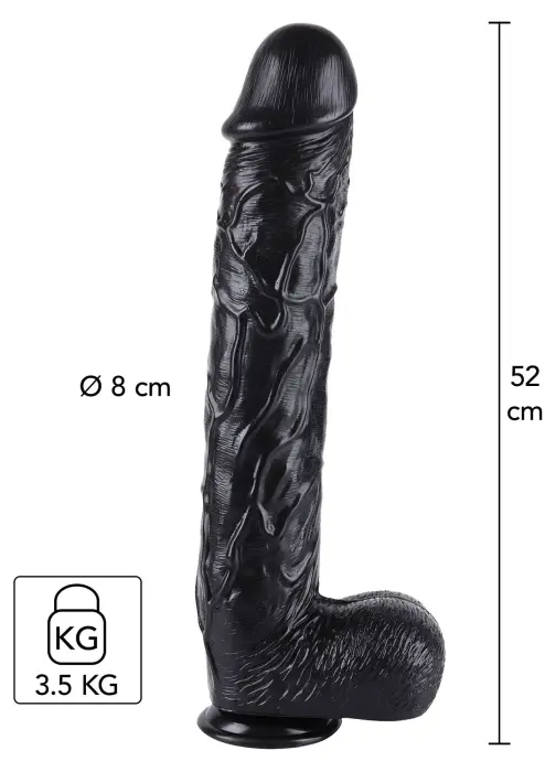 Extreme XXL analinis dildo – 52 cm (20.5″) – Juodas
