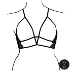 Open Cup Triangle Bra with Lace and Adjustable Sliders – Black – One Size — Photo 4