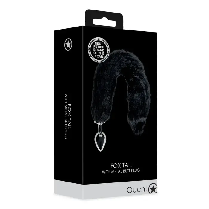 Fox Tail with Metal Butt Plug – Black