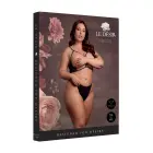 Atvērtu krūšu daļu mežģīņu trijstūra krūšturis ar regulējamām siksniņām – Plus size – melns Foto 1