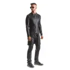 RMMario001 Wetlook paltas su sidabriniu užtrauktuku ir raudonais akcentais – juodas – L — Nuotrauka 5