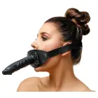 ZADO Leather Gag with Removable Dildo – Black — Photo 3
