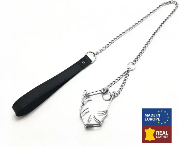 Red Leather Choker Black/Silver 64cm – Leather & Metal Design