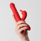 CRUSHIOUS Lapin triušio vibratorius su stūmimo funkcija – 21.5 cm (8.5″) – raudonas — Nuotrauka 6