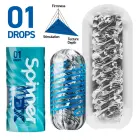 Tenga Spinner Deluxe 01 Drops – vibreriv masturbaator – läbipaistev — Foto 5