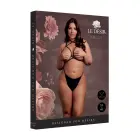 Atvērtu krūšu daļu trijstūra krūšturis ar kakla siksniņu un regulējamām siksniņām – Plus Size – melns Foto 1