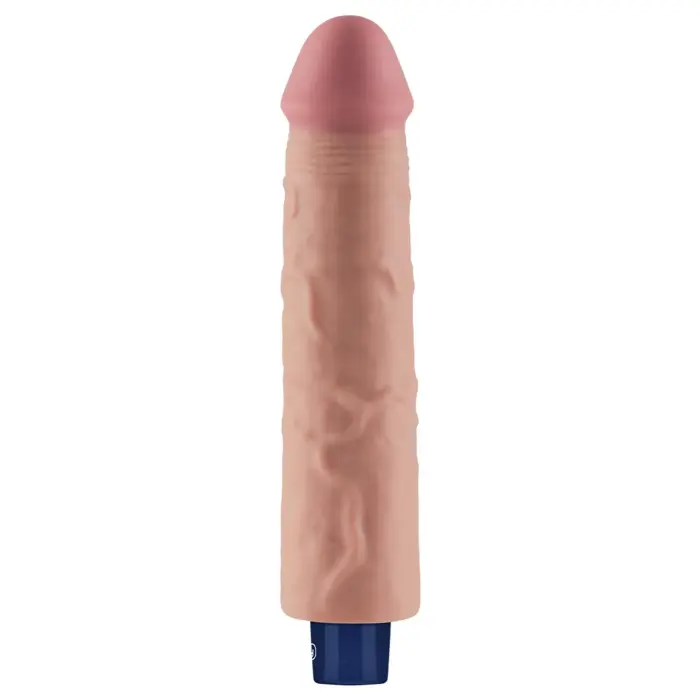 Real Softee uzlādējams vibrējošs dildo – 23 cm (9″) – Miesas krāsa Foto 6