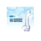 NMC mini dildo ar piesūcēju – 10,2 cm, caurspīdīgs TPE — Foto 4