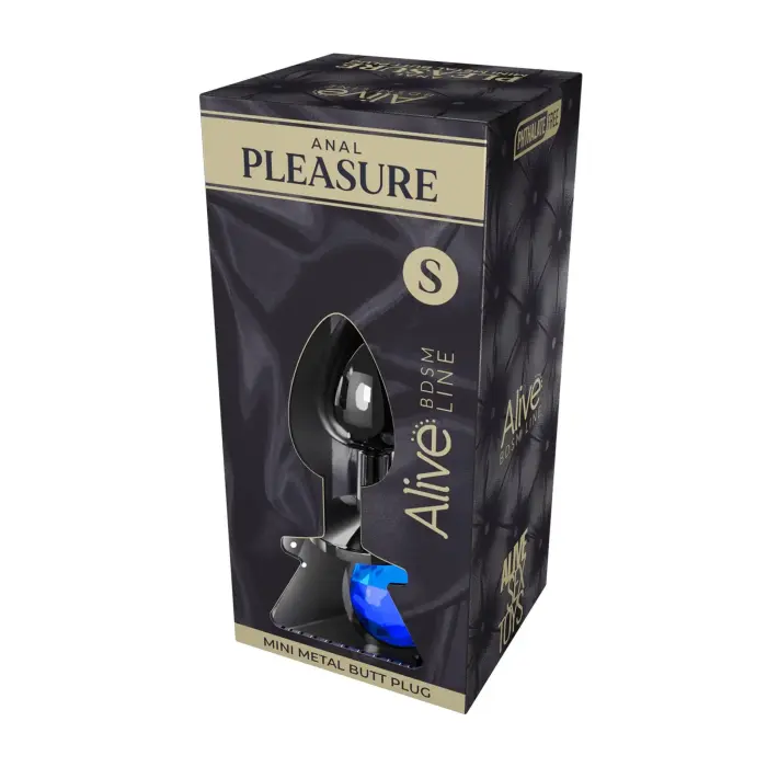 Mini metāla anālais spraudnis S zils Foto 2