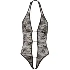 Abierta Fina mežģīņu bodijs ar kristālu ķēdītēm – melns – L Foto 9