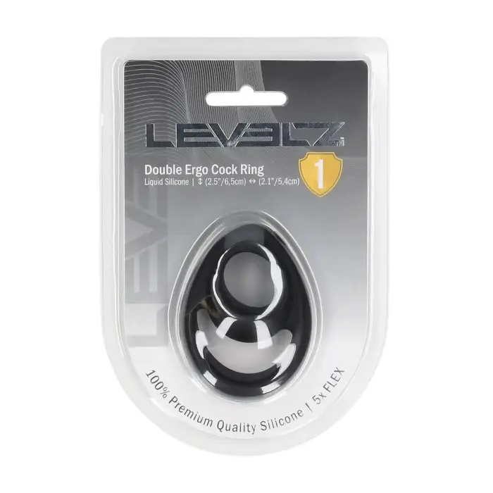 LEVELZ Double Ergo silikoonist peenis võru – must