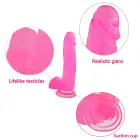 Liels rozā dzīslains reālistisks dildo ar piesūcekni – 20 cm (8″) — Foto 5