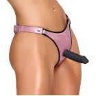 Bad Kitty strap-on stringid vibreeriva dildoga – 12 cm – must/roosa — Foto 3
