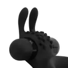 Share Ring - Double Vibrating Cock Ring with Rabbit Ears – 8.5 cm – Black — Photo 7