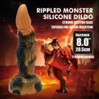 POWER MONSTERS Tyrannosaurus – fantazinis silikoninis dildo – dviejų spalvų – rudas ir juodas – 20,5 cm / Ø 5 cm — Nuotrauka 8