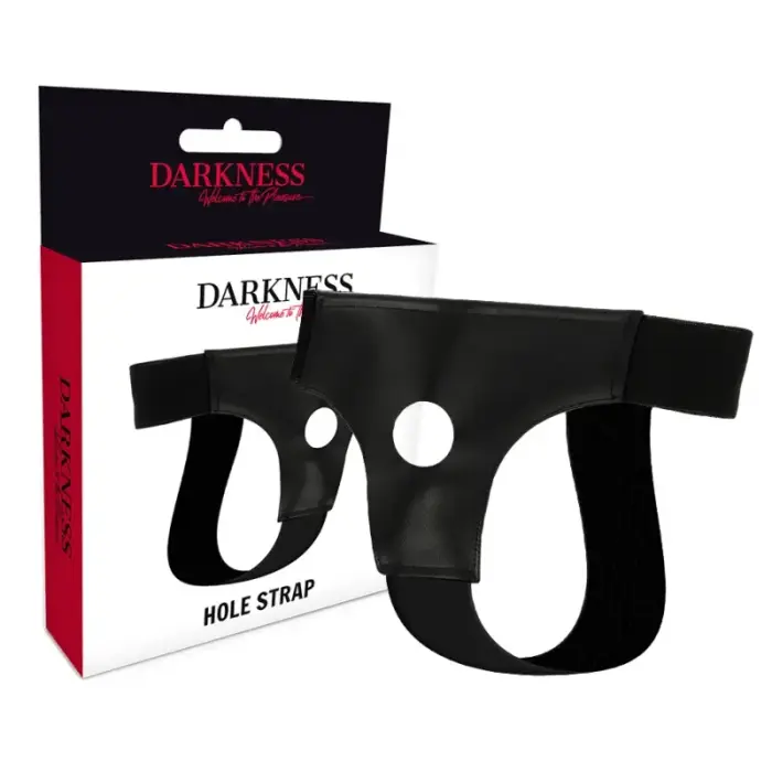 Darkness Adjustable PU Leather Harness with Universal Opening, One Size – Black