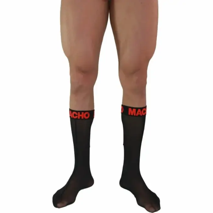Macho Thin Socks Black/Red – One Size
