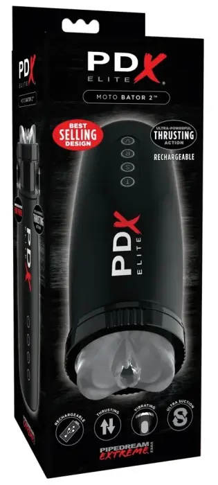 PDX Elite Motobator 2 automātiskais masturbators – 23.1 cm – melns