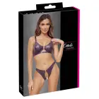 Cottelli Lingerie wetlook liemenėlės ir kelnaičių komplektas – violetinis – XL — Nuotrauka 1