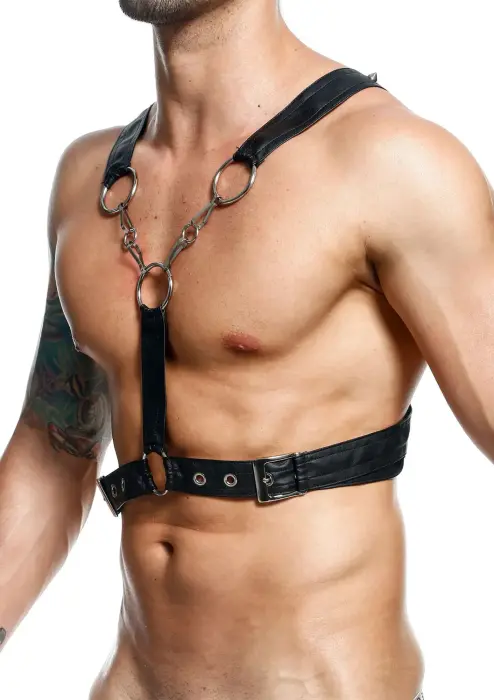 DNGEON Cross Chain Harness – Black – One size