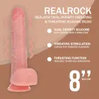 Dual Density Realistic Thrusting Vibrating Dildo with Balls – 20.3 cm (8″) – Skin — Photo 5