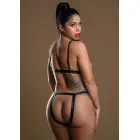 Daring Intimates wetlook комплект бюстгальтера с открытыми чашечками – чёрный – L/XL — Фото 3