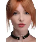 Kinky Kitty Slim PU Leather Ring Collar – Black — Photo 5
