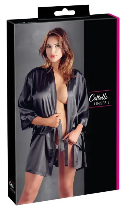 Cottelli Collection Lace Kimono – Black – S/M