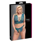 Cottelli CURVES Petrol Lace Bralette and Crotchless String Set – 4XL — Photo 1