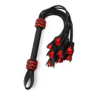 Genuine Leather Roses Whip – Black — Photo 3