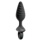 ANOS elastīgs teksturēts anālais spraudnis – 14.8 cm (5.8″) – Melns — Foto 3