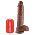 KC 10 realistlik dildo munanditega – 25.4 cm (10″) – pruun — Foto 2