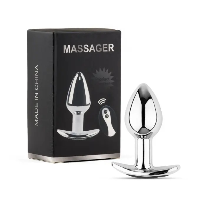 Metal Vibrating Butt Plug – M – with Remote Control