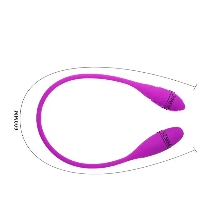 PRETTY LOVE Snaky Vibe USB Vibrating Double Egg Massager – Purple Photo