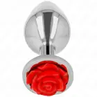 KINK анальная пробка из нержавеющей стали Rose – 7 cm – M – Красный — Фото 1