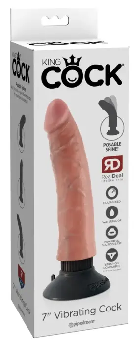 KC 7 Realistic Bendable Vibrator with Suction Cup – 21 cm (8.3″) – Skin