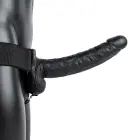 Vibrējošs dobs strapons ar bumbiņām – 23 cm (9″) – melns — Foto 3