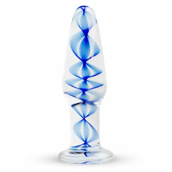 EasyToys Glass Plug No. 23 – sinise spiraaliga klaasist anaalkork – M