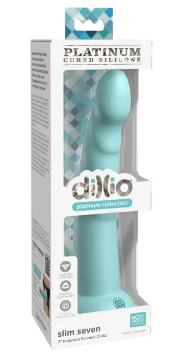 Dillio Platinum Slim Seven Teal дилдо – 19.7 cm (7.8″) – синий