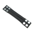 Red Leather Adjustable Ballstretcher – ādas sēklinieku stiepējs ar 4 spiedpogām – melns – 140 g — Foto 2